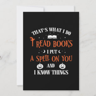 Halloween I Spell On You And Read Books Birthday Invitation