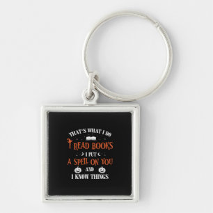 Halloween I Spell On You And Read Books Birthday Key Ring