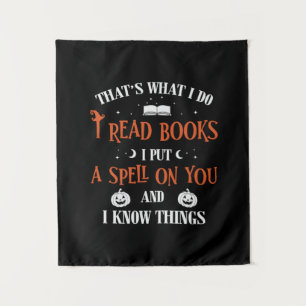 Halloween I Spell On You And Read Books Birthday Tapestry