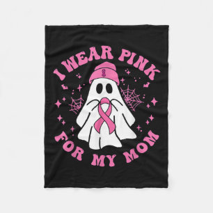 Halloween I Wear Pink For My Mum Breast Cancer Kid Fleece Blanket