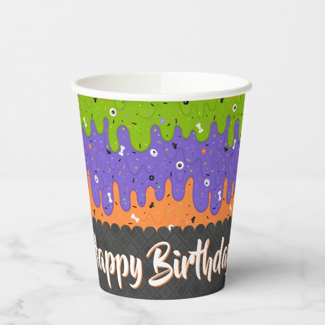 Halloween Ice Cream Birthday Paper Cups (Left)