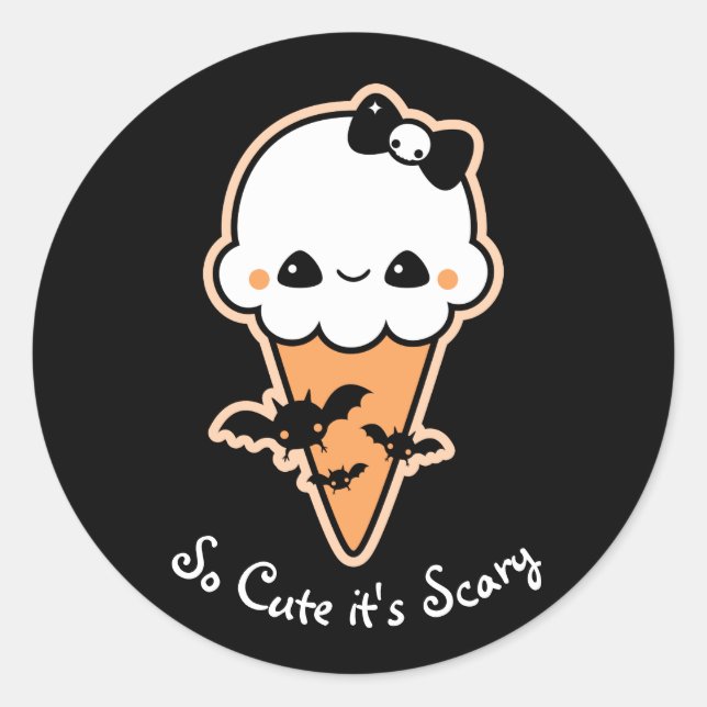 Halloween Ice Cream Cone Classic Round Sticker (Front)