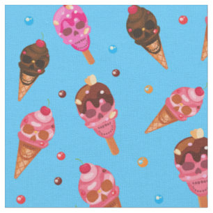 halloween ice cream skulls fabric