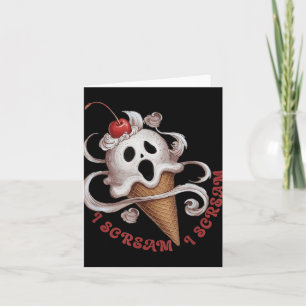 Halloween Ice Cream,spooky Food Scream Tee Idea Fo Card