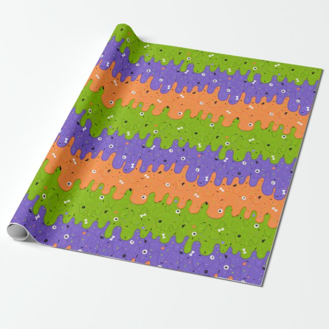 Halloween Ice Cream Wrapping Paper (Unrolled)