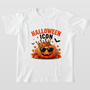 Halloween Icon Funny King Pumpkin Autumn T-Shirt