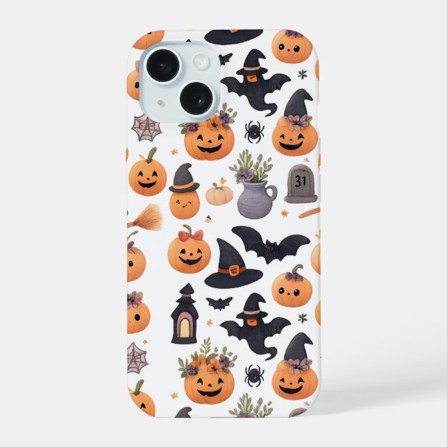Halloween Icons Pattern iPhone Case (Back)