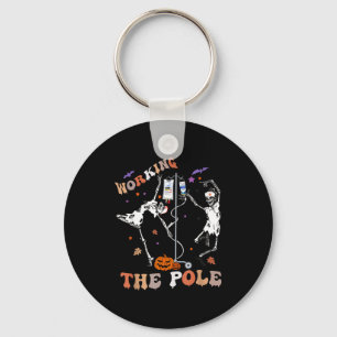 Halloween Icu Er Nurse Working The Le Skeleton Dan Key Ring