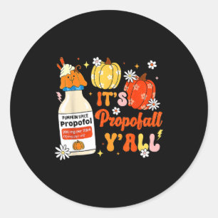 Halloween Icu Nurse Its Profall Y'all Crna Icu Fal Classic Round Sticker