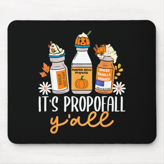 Halloween Icu Nurse Its Profall Y'all Crna Icu Fal Mouse Mat (Front)