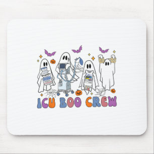 Halloween Icu Nurse Retro Icu Boo Crew Boo Ghosts Mouse Mat