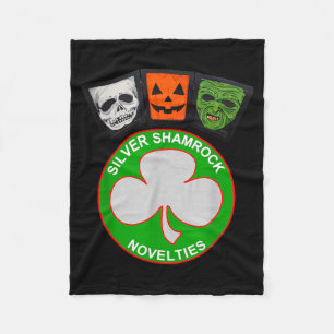 Halloween III Silver Shamrock and Masks Fleece Blanket