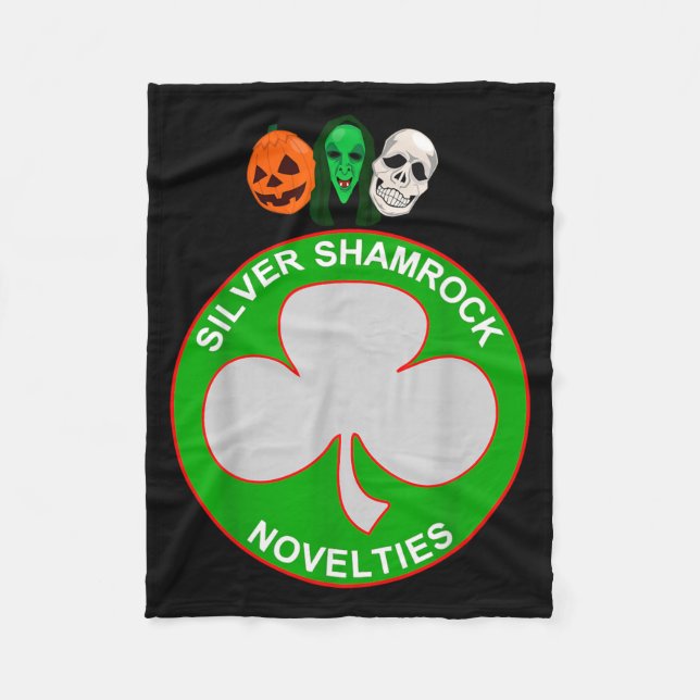 Halloween III Silver Shamrock Fleece Blanket (Front)