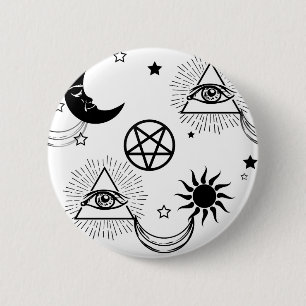 halloween illuminati eye 6 cm round badge