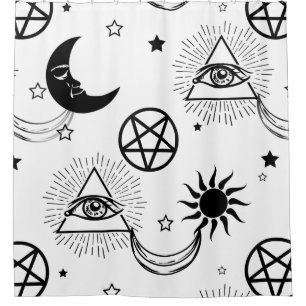 halloween illuminati eye shower curtain