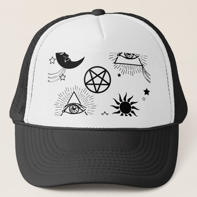 halloween illuminati eye trucker hat (Front)
