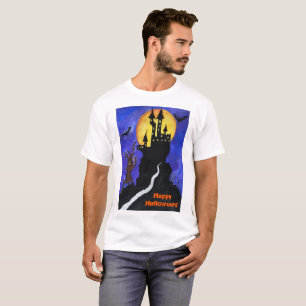 Halloween Illustartion Men's Basic T-Shirt, White T-Shirt