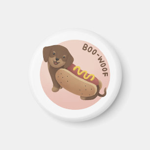 Halloween Illustration: Boo-Woof (Dachshund) Magnet