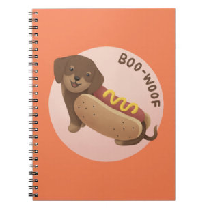 Halloween Illustration: Boo-Woof (Dachshund) Notebook