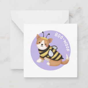 Halloween Illustration: Boo-Woof (Welsh Corgi) Card