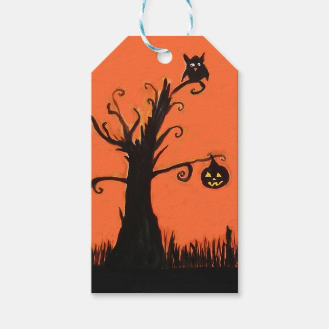 Halloween Illustration Custom Gift Tags (Front)