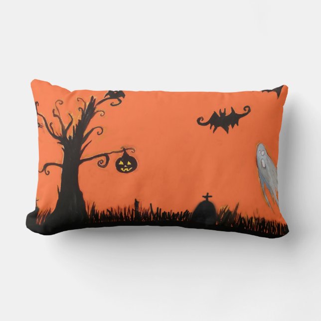 Halloween Illustration Lumbar Pillow (Front)