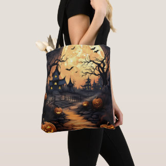 Halloween illustration tote bag