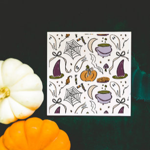 Halloween Illustrations Pattern Napkin