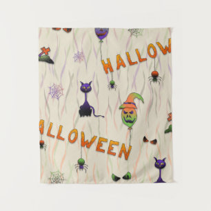 Halloween Illustrations Tapestry
