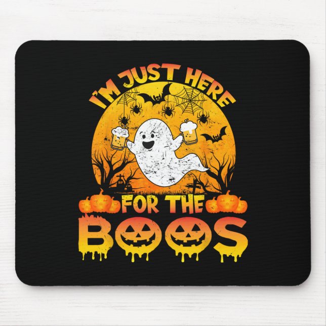 Halloween I'm Just Here For The Boos Funny Ghost C Mouse Mat (Front)