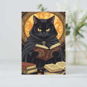 Halloween In Hardcover A Feline Reading Books Invitation