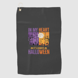Halloween In My Heart Spooky Cemetery Golf Towel