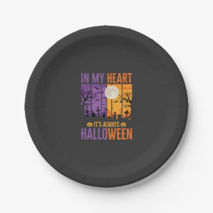 Halloween In My Heart Spooky Cemetery Paper Plate