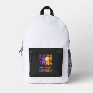 Halloween In My Heart Spooky Cemetery Printed Backpack