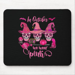 Halloween In October We Wear Breast Cancer Awarene Mouse Mat
