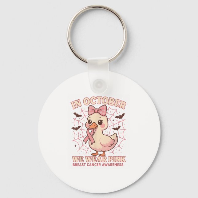 Halloween In October We Wear Nk Breast Cancer Awar Key Ring (Front)