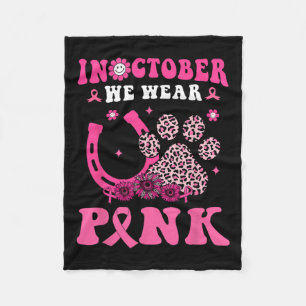 Halloween In October We Wear Pink Horseshoe &amp;  Fleece Blanket