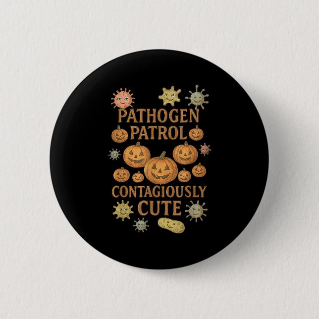 Halloween Infection Preventionist Ip Nurse Pumpkin 6 Cm Round Badge (Front)