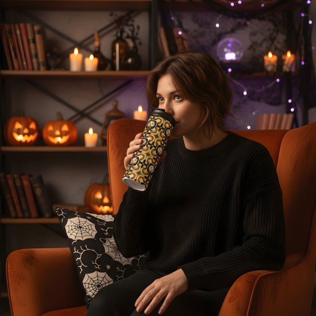 Halloween Inflated Puff Pumpkin Face Design Thermal Tumbler (Creator Uploaded)