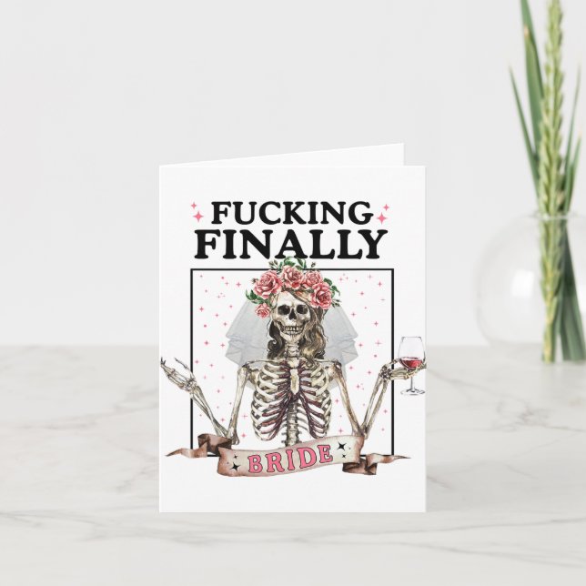 Halloween Ing Finally Bride Skeleton Bachelorette  Card (Front)
