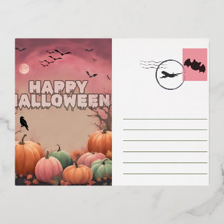 Halloween Initation 001 Foil Invitation Postcard