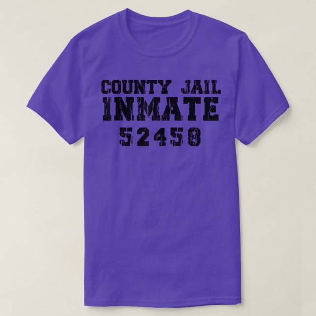 Halloween Inmate Prison Men Women Suit Lazy Costum T-Shirt (Design Front)