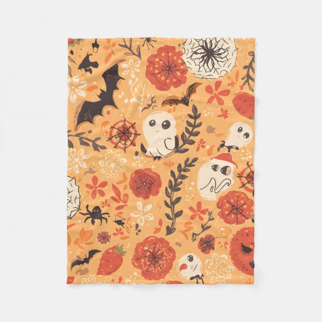Halloween inspired design fleece blanket (Front)