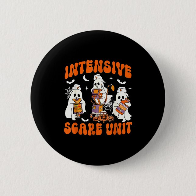 Halloween Intensive Care E Unit Ghost Nurse Icu Nu 6 Cm Round Badge (Front)