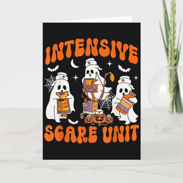 Halloween Intensive Care E Unit Ghost Nurse Icu Nu Card (Front)