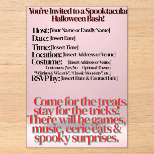 Halloween invitation Acrylic Invitation