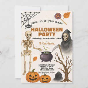 Halloween Invitation   Candy Corn & Trick-or-Treat