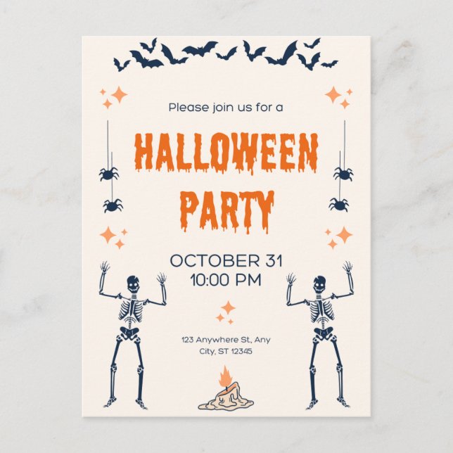 Halloween Invitation cards! Postcard (Front)