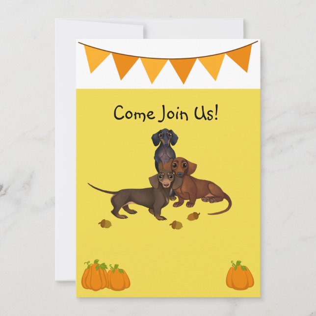 Halloween Invitation Dachshund Party Invitations (Front)
