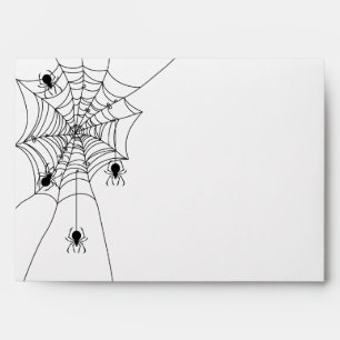Halloween invitation envelope with Spiders, Bats